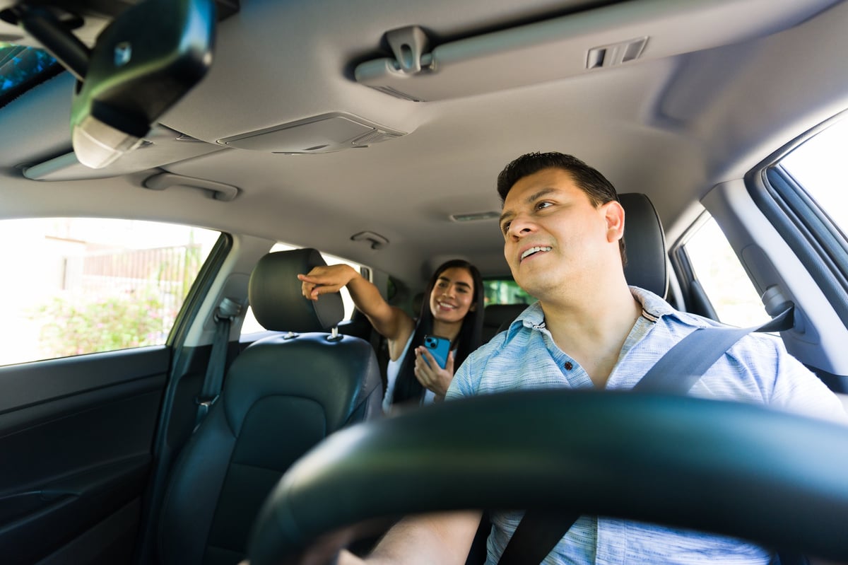Driver using GPS navigation